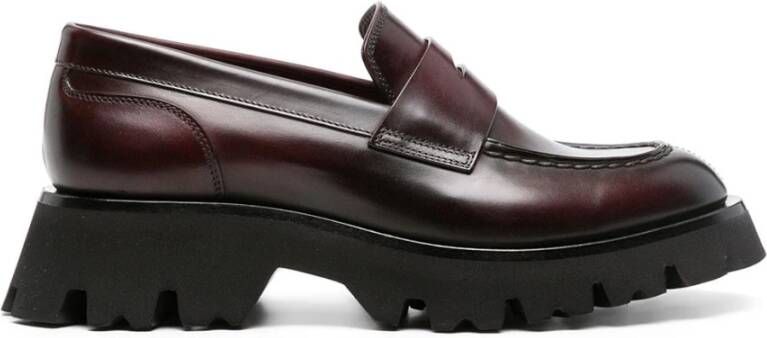 Santoni Klassieke Leren Loafers Brown Dames