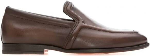 Santoni Klassieke Leren Loafers Brown Heren