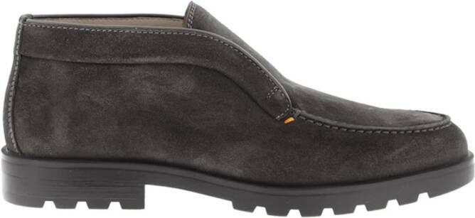 Santoni Klassieke Leren Loafers Gray Heren