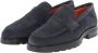 Santoni Klassieke Leren Moccasin Schoenen Blue Heren - Thumbnail 1