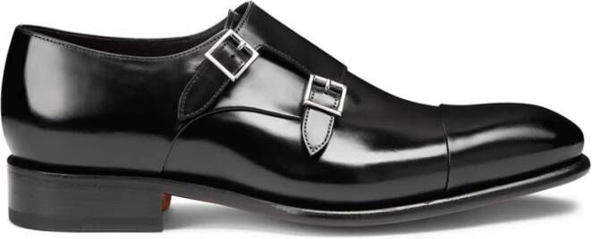 Santoni Klassieke Monk Strap Schoenen Black Heren