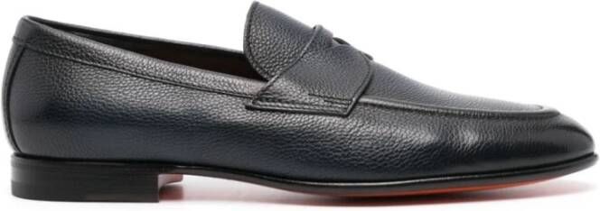 Santoni Klassieke Navy Calfskin Loafers Blue Heren