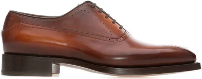 Santoni Klassieke Oxford Schoenen van Zwart Leer Brown Heren