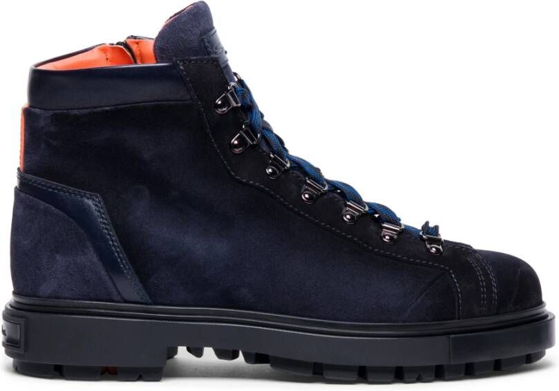 Santoni Leren bergschoen voor heren Blue Heren