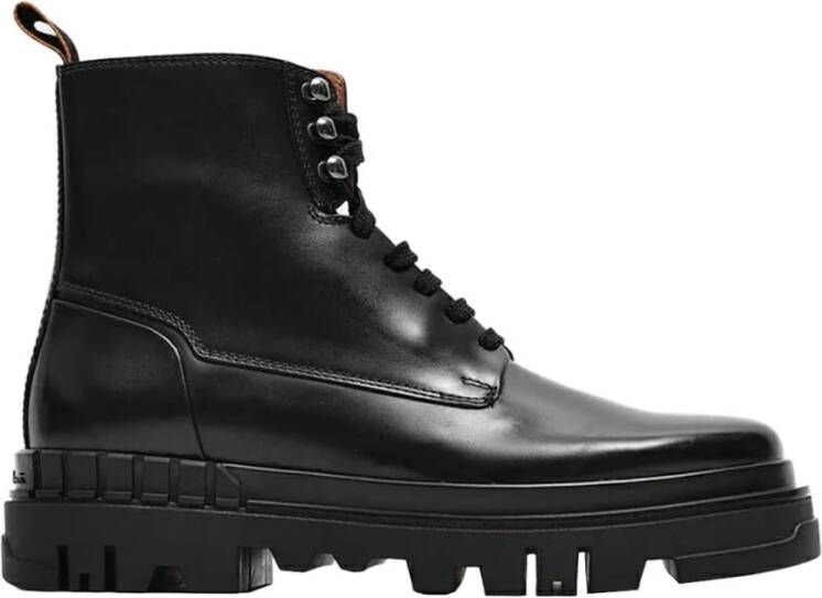 Santoni Leren Enkellaarzen Black Heren