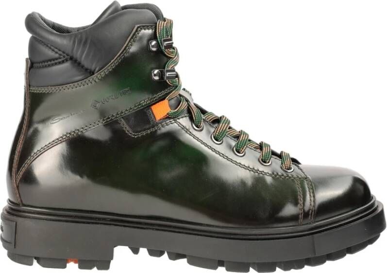 Santoni Leren Enkellaarzen Green Heren