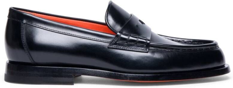 Santoni Leren instapper voor dames Black Dames