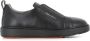 Santoni Leren Laceless Sneakers Black Heren - Thumbnail 1