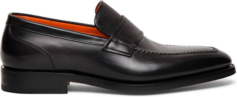 Santoni Leren pennyloafer voor heren Brown Heren