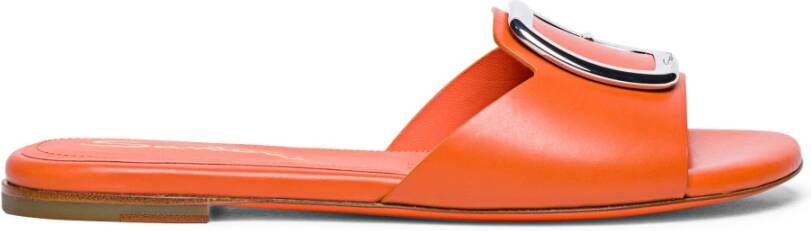 Santoni Zomerse Stijl Sliders Orange Dames