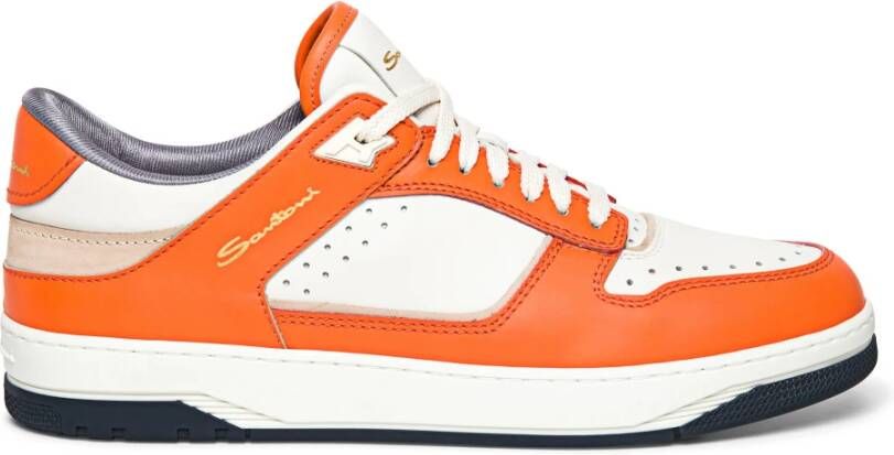 Santoni Leren Sneak-Air sneaker voor heren Orange Heren