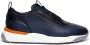 Santoni Leren Sneaker Blue Heren - Thumbnail 1