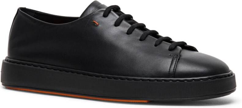 Santoni Leren Sneaker voor Mannen Black Heren