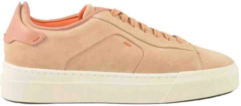 Santoni Leren Sneakers met Rubberen Zool Beige Dames