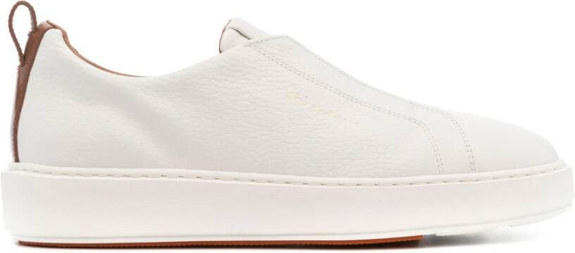 Santoni Leren sneakers met rubberen zool White Dames