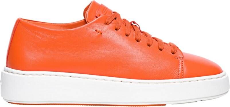 Santoni Leren tennissneakers Oranje Dames