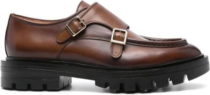 Santoni Lichtbruine Leren Dubbele Gespschoenen Brown Dames