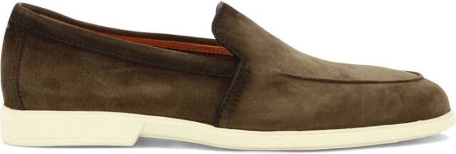 Santoni Bruine Malibu Leren Loafers Brown Heren