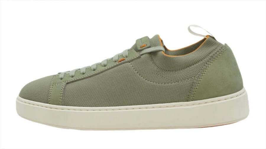 Santoni Moderne elastische mesh sneakers Groen Heren