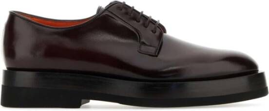 Santoni Leren veterschoenen in druivenkleur Red Heren