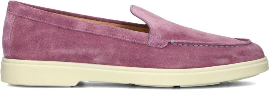 Santoni Paarse Instapschoenen Suede Purple Dames