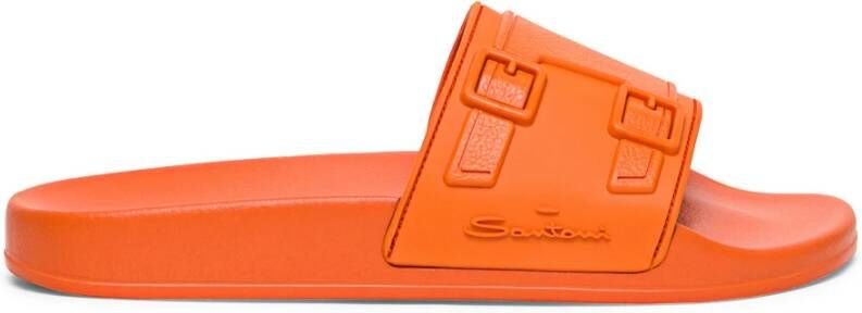 Santoni Italiaanse Sandalen 100% Rubber Orange Dames