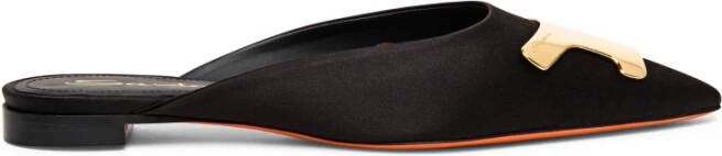 Santoni Satin Sibille Mule: Elegant en stijlvol Black Dames