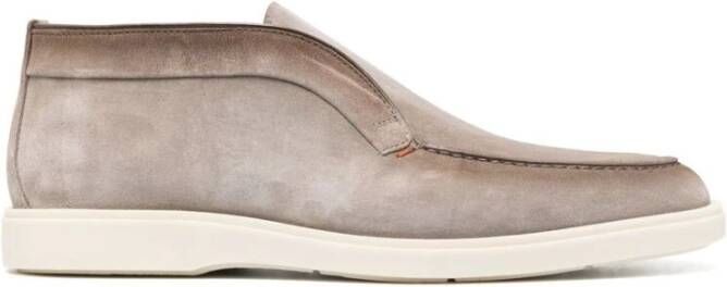 Santoni Slip-On Suède Laarzen Brown Heren