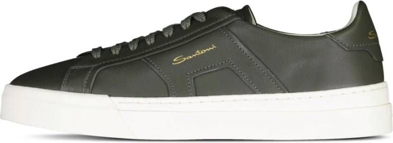 Santoni Upgrade je sneaker game met stijlvolle grijze en groene sneakers Green Heren