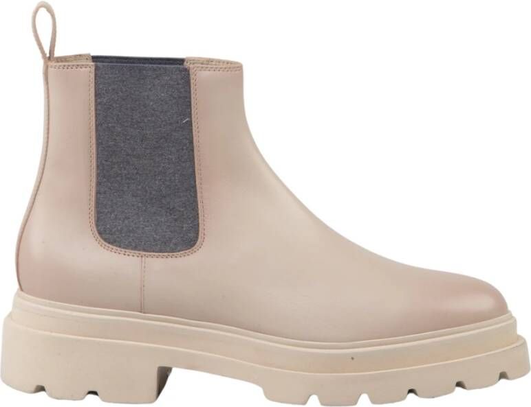 Santoni Stijlvolle Beatles laarzen van leer Beige Dames