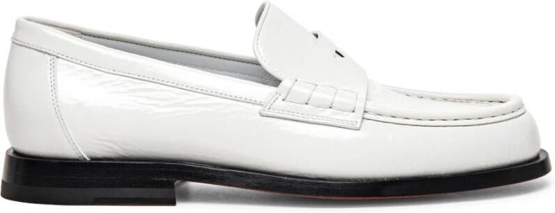 Santoni Stijlvolle Leren Penny Loafer White Dames