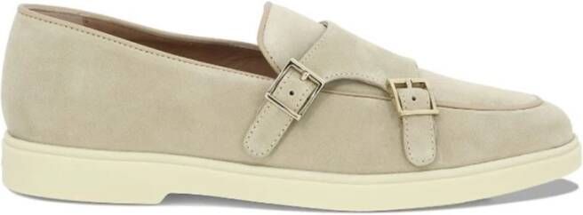 Santoni Stijlvolle Loafers voor Mannen Beige Dames