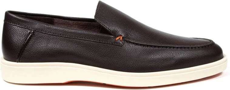 Santoni Stijlvolle Loafers voor Mannen Brown Heren