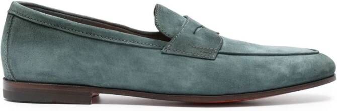 Santoni Stijlvolle Loafers voor Mannen Green Heren