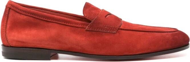 Santoni Stijlvolle Loafers voor Mannen Red Heren