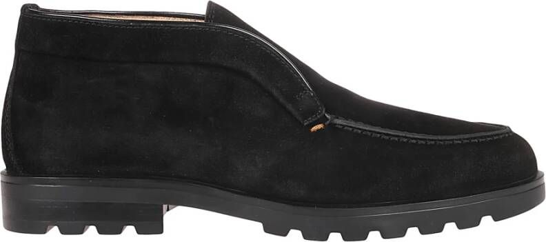 Santoni Stijlvolle Slip-On Loafers Black Heren