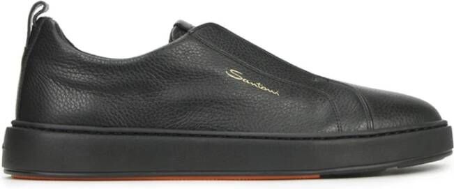 Santoni Stijlvolle Sneakers voor Mannen Black Heren