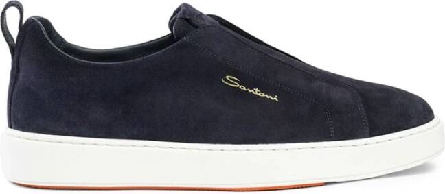 Santoni Stijlvolle Sneakers voor Mannen Blue Heren