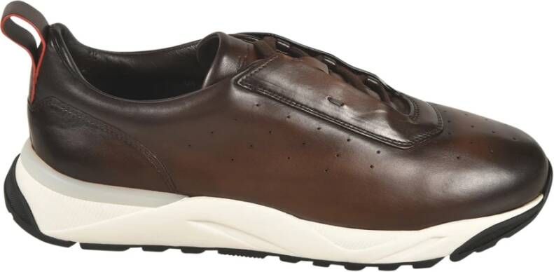 Santoni Stijlvolle Sneakers voor Mannen en Vrouwen Brown Heren