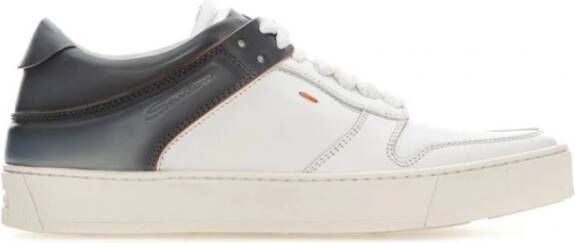 Santoni Stijlvolle Sneakers voor Mannen White Heren