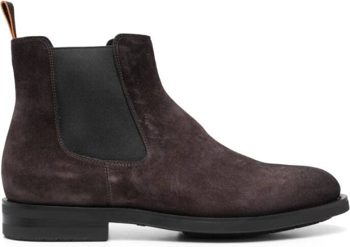 Santoni Suede Chelsea Boots Gray Heren