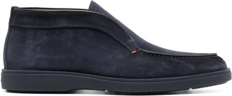 Santoni Suede Desert Boots Blue Heren