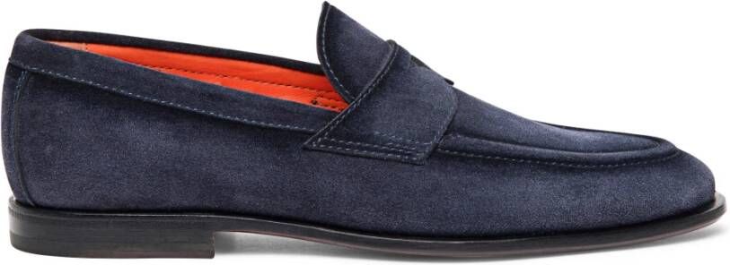 Santoni Suède instapper voor heren Blue Heren