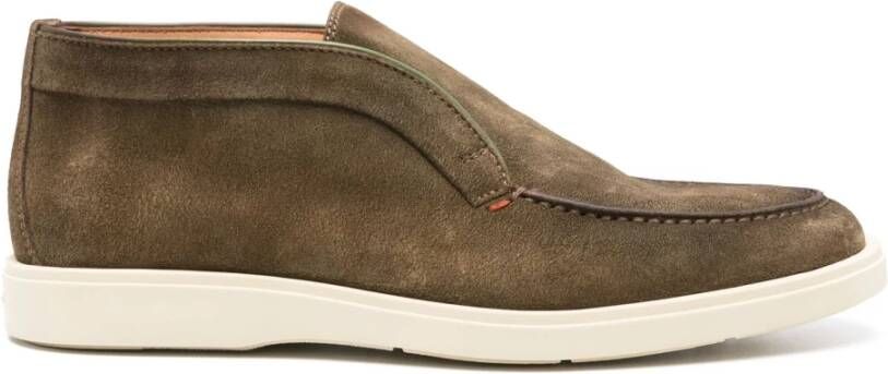 Santoni Suède Leren Schoenen Green Heren