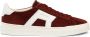 Santoni Suede Leren Sneaker Dubbele Gesp Red Heren - Thumbnail 1