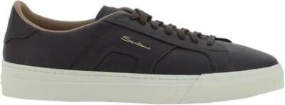 Santoni Suède Leren Sneakers met Platte Zool Brown Dames