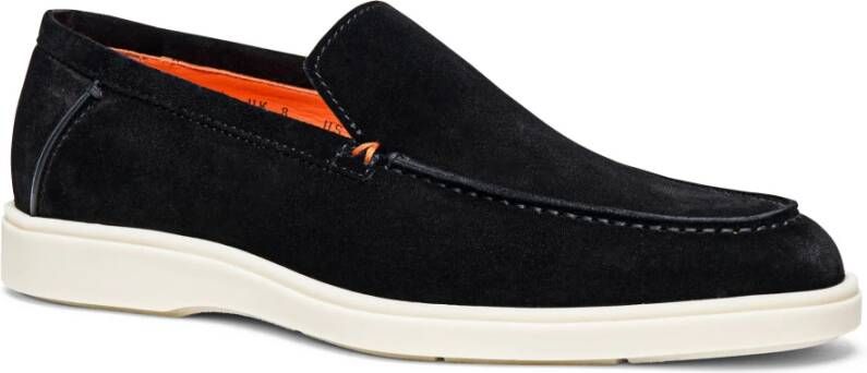 Santoni Suede Loafer Black Heren