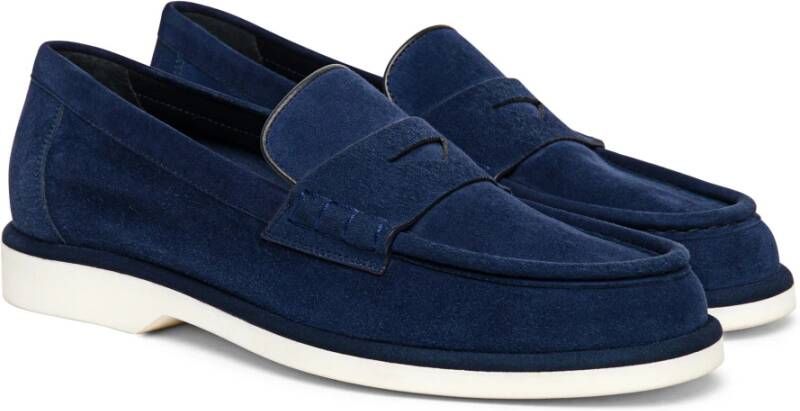 Santoni Suède loafer voor dames Blue Dames