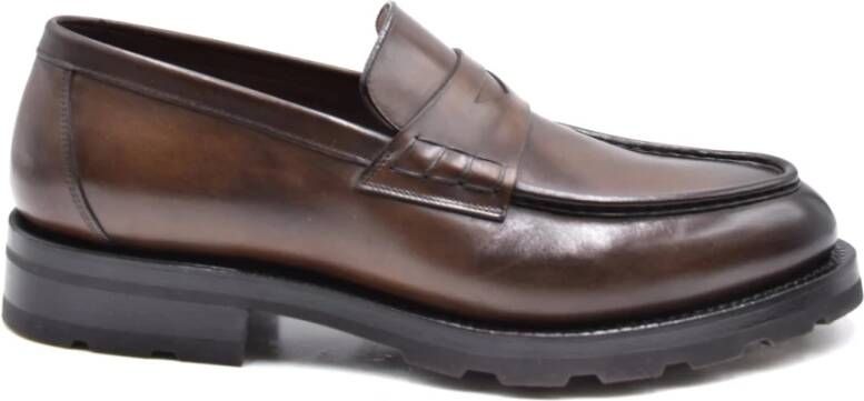 Santoni Suede Loafers Brown Heren