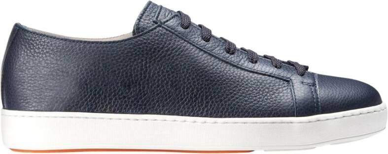 Santoni Verwoeste leren sneakers Blauw Heren